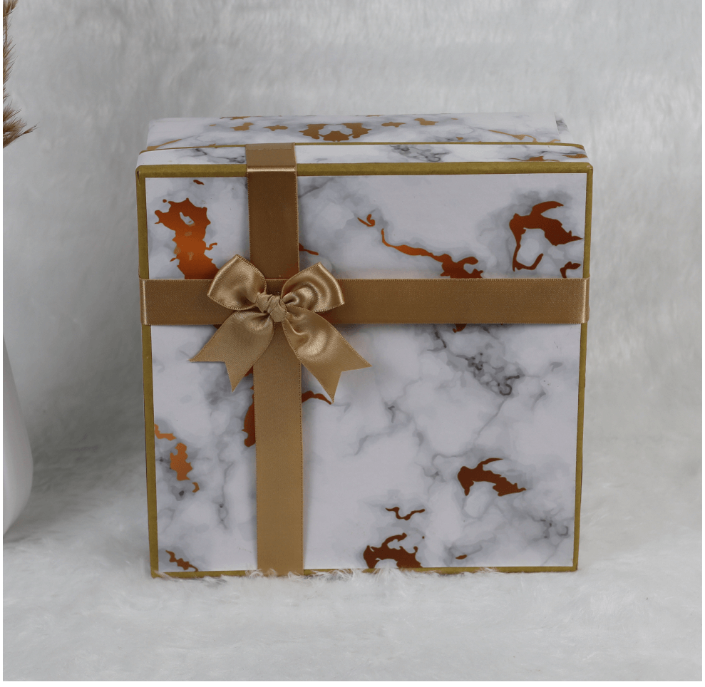 White Marble Print Box