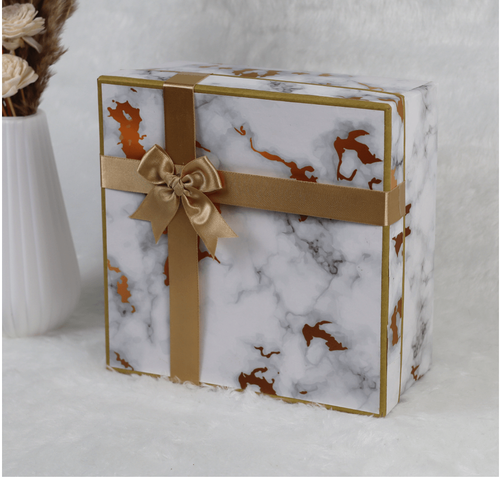 White Marble Print Box