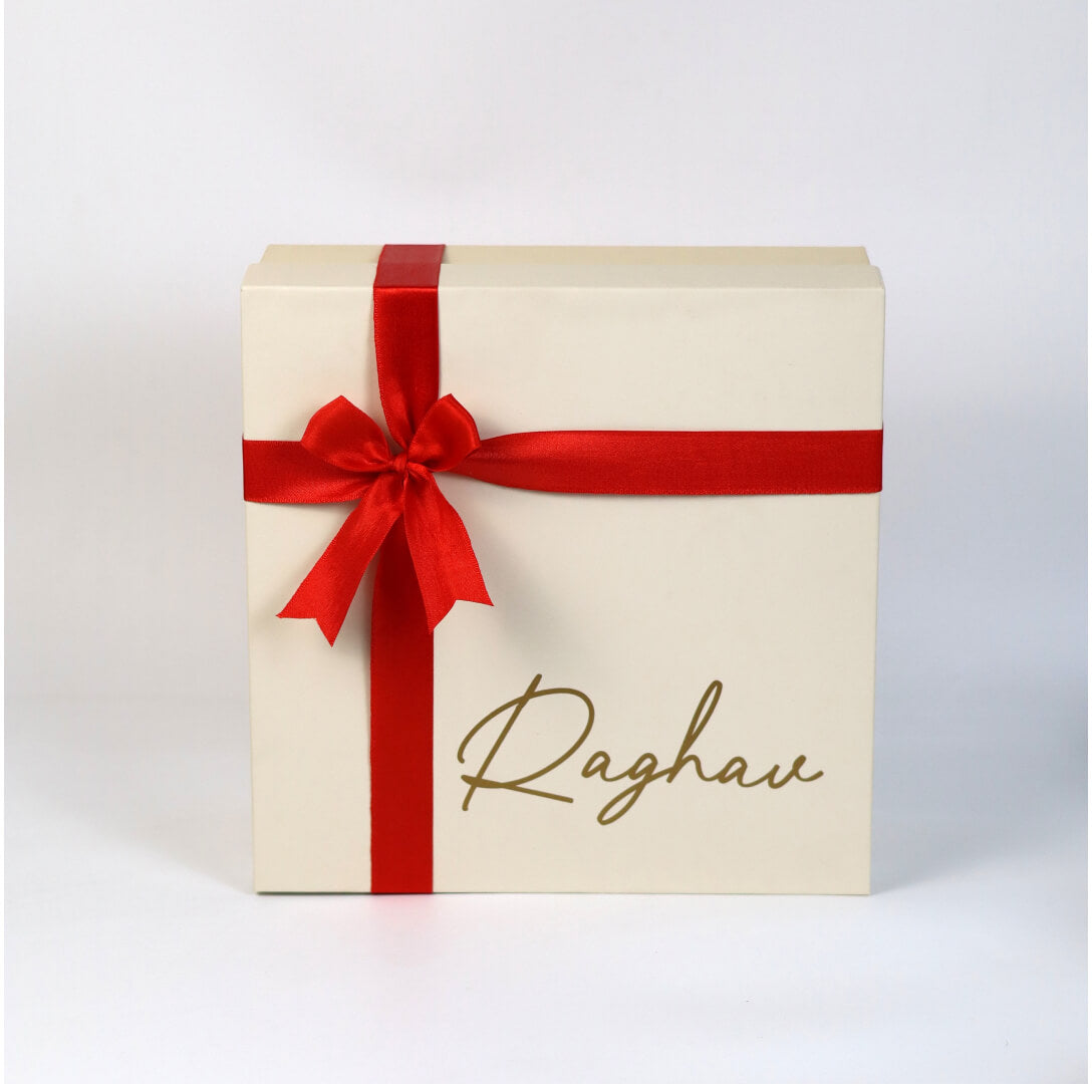 Personalised Cream Premium Rigid Box with name