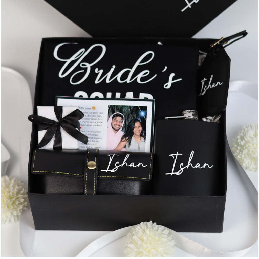 Personalised Black Theme Gift Hamper for Men