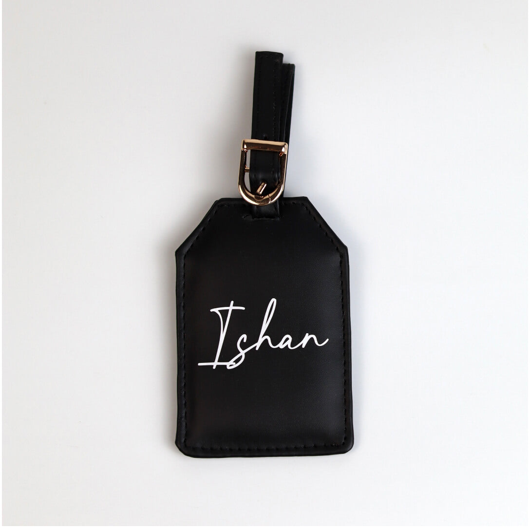 Black Customised Name Bag Tag