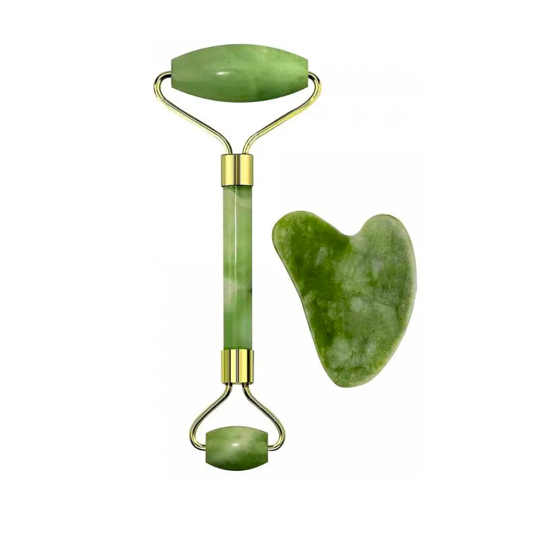 Jade Roller Natural Stone Facial Massage Set