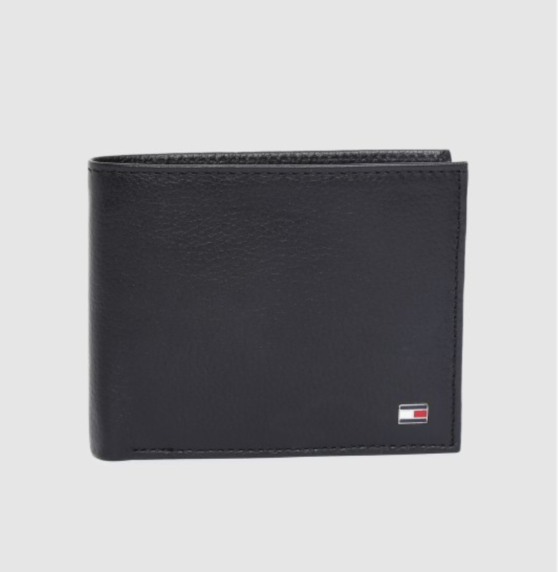 Tommy Hilfiger Men Black Solid Genuine Leather Wallet