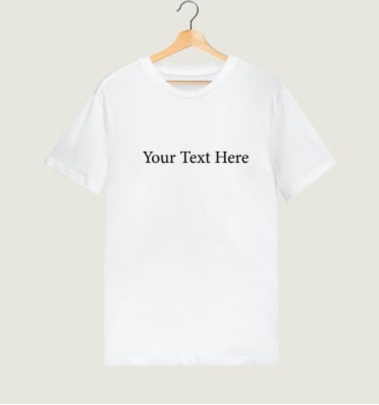 White Round Neck Unisex Customised T-Shirt with Name