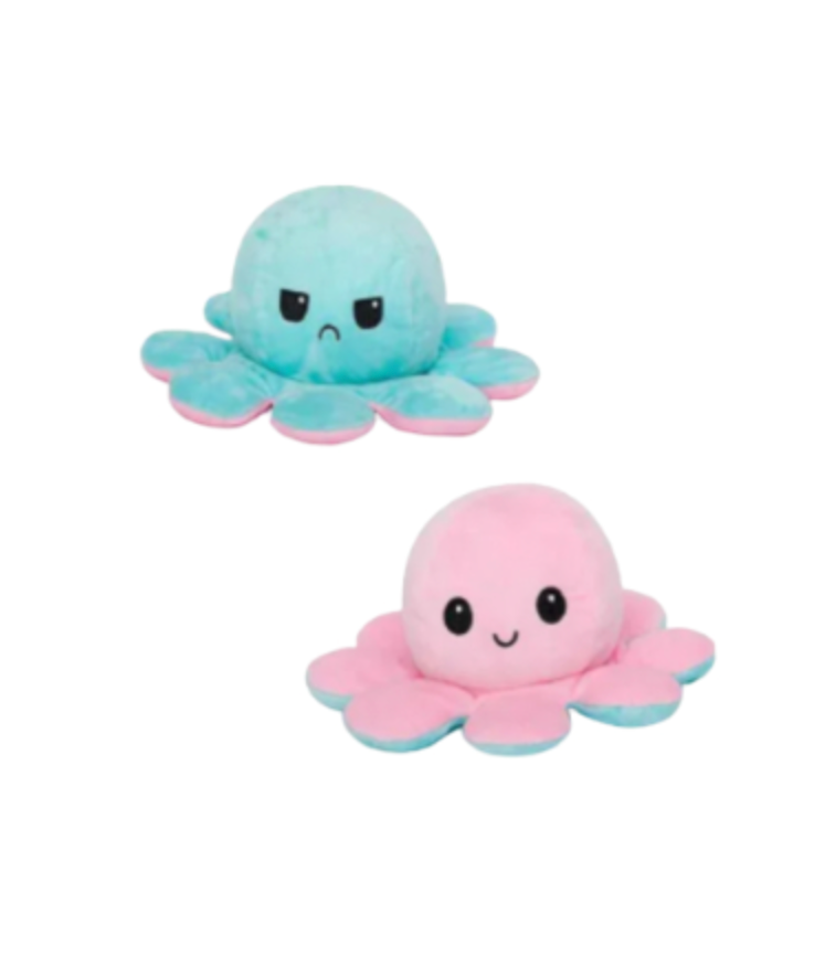 Reversible Octopus Plush Toy – Pink & Blue Mood Flip