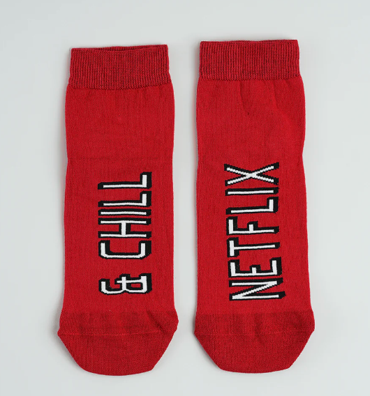Netflix and Chill Printed Socks