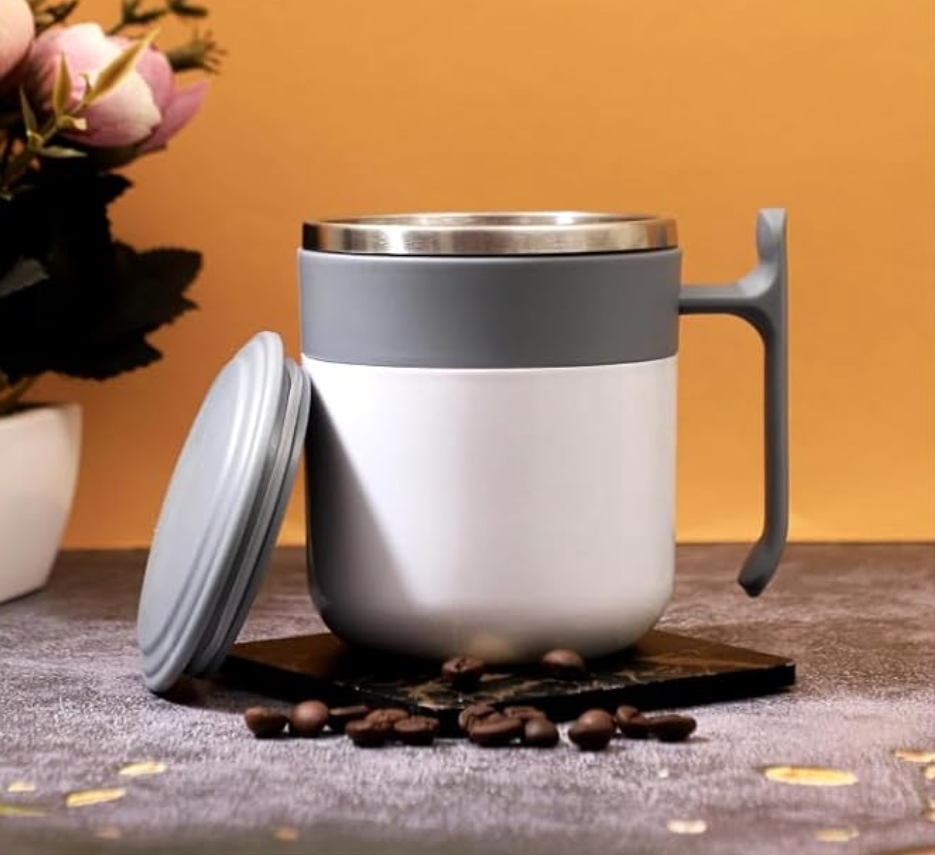 Personalised White & Grey Insulated Travel Mug