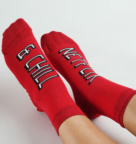 Netflix and Chill Printed Socks
